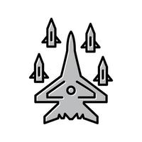 icono de vector de lanzamiento de misil de avión