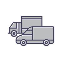 Parked Trucks Vector Icon