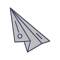 icono de vector de avión de papel