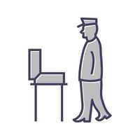 Guard Checking Briefcase Vector Icon