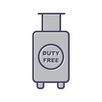 Duty Free Luggage Vector Icon