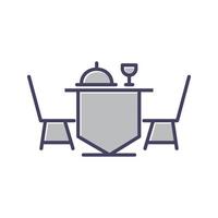 icono de vector de mesa de cena