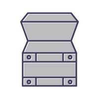 icono de vector de caja de tesoro abierto