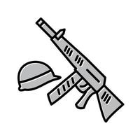 icono de vector de pistola y casco