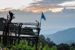 Podium for natural view on viewpoint Doi Ang Khang mountains photo