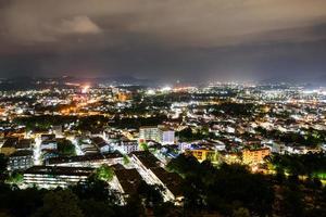 High angle view Phuket province at night photo