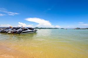 Beach harbor area at Ao Chalong Bay in Phuket, Thailand photo
