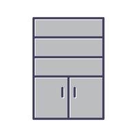 Cupboard with Shelves Vector Icon