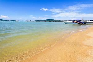 Beach harbor area at Ao Chalong Bay in Phuket, Thailand photo