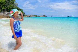 Beautiful woman on beach in Thailand photo