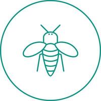 icono de línea de vector de abeja de miel único