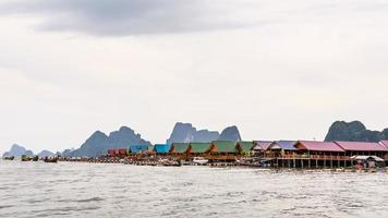 Pier and floating restaurant at Koh Panyee island photo