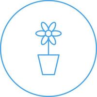 Unique Plant in Pot Vector Line Icon