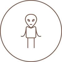 Unique Alien II Vector Line Icon
