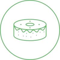 icono de línea de vector de pastel de cumpleaños único