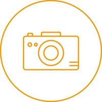 Unique Photograph On Camera Vector Line Icon