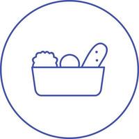 Unique Vegetable Basket Vector Line Icon