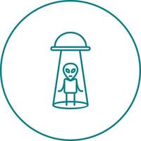 Unique Alien Abduction Vector Line Icon