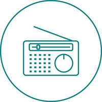 icono de línea de vector de radio único