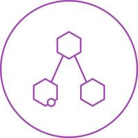 icono de línea de vector de estructura química única ii