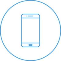 icono de línea de vector de teléfono celular único