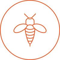 icono de línea de vector de abeja de miel único