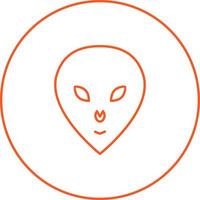 Unique Alien Face Vector Line Icon