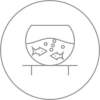 Unique Fish Bowl Vector Line Icon