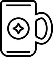 icono de línea para taza vector