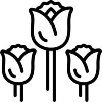 icono de línea para rosas vector