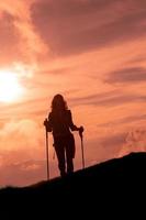 On the way of a religious pilgrimage a girl alone photo