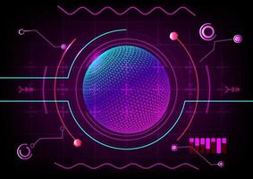 Global world planet futuristic technology network communication abstract background vector illustration