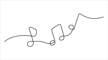 Music Note oneline continuous single editable line art vector