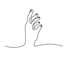 Hand gesture oneline continuous editable line art vector
