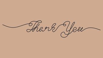 Thank you word text oneline continuous editable line art vector