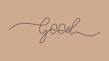 Good word text oneline continuous editable line art vector