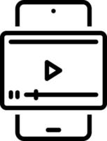 icono de línea para video vector