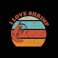 Shrimp T-shirt design vector