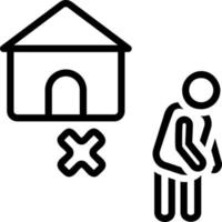 line icon for homeless vector