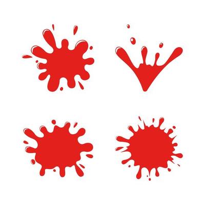 Collection of red paint splash.