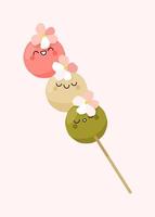 personajes de dango en la ilustración de vector de palo aislado en beige