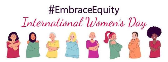 Embrace equity International women's day campaign vector background