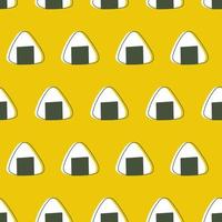 Seamless pattern with onigiri balls vector illustration