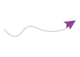 Dashed Line Paper Airplane Route vector