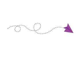 Dashed Line Paper Airplane Route vector