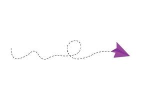 Dashed Line Paper Airplane Route vector