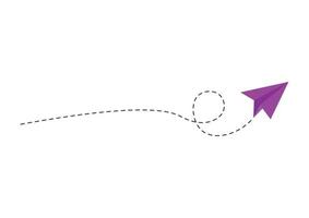Dashed Line Paper Airplane Route vector