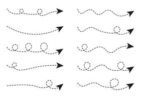 Set of Dashed Line Arrow vector