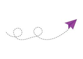 Dashed Line Paper Airplane Route vector