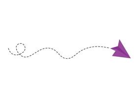 Dashed Line Paper Airplane Route vector